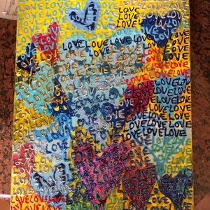 Original painting on canvas with LOVE theme